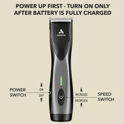 Andis 79160 Supra ZR II Cordless Rechargeable Hair & Beard Trimmer, Detachable Blade Clipper, Lithium-Ion Powerful Battery, Black - Image 2