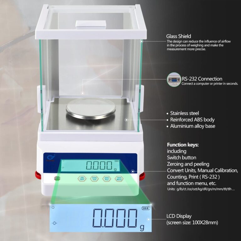 RUISHAN 300g x 1mg Lab Analytical Balance Scale | 0.001g High Accuracy Electronic Scientific Scale Jewelry Gold Scale .001 Digital Gram Weighs Scale Centigram Scale, Calibrated Scale, Chemistry Scale - Image 8
