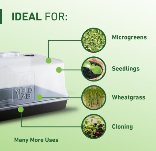 Yield Lab 7 Inch Propagation Dome - 50 Pack Humidity Vented Domes – Plant Growing Dome for Seedling, Germination, Soil & Hydroponic Horticulture - Image 7