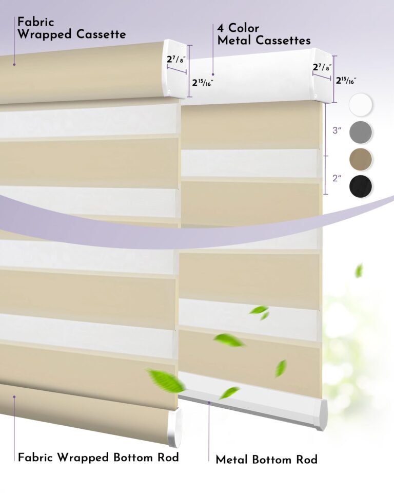 Graywind Motorized Zebra Blinds Compatible with Alexa Google WiFi Hardwired Smart Horizontal Blind Remote Control Light Filtering Electric Window Shades with Valance, Customized Size (Wool-like Beige) - Image 3