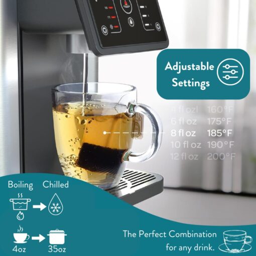 Aqua Optima AUR002 Improved Quick Heating Hot Water Dispenser, Water Cooler, Electric Kettle, Countertop Water Filter, 7 Temperatures, Dispenses Cold Water, Zero Installation, Includes 1 Filter - Image 8