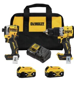 Dewalt DCK2050M2 20V MAX XR Brushless Lithium-Ion 1/2 in. Cordless Hammer Driver Drill and 1/4 in. Atomic Impact Driver Combo Kit with (2) 4 Ah Batteries