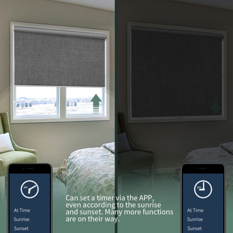Yoolax Motorized Blinds with Remote, Blackout Smart Blinds Motorized Fabric Roller Shades Work with Alexa, Automatic Shades for Windows Custom Size (Dark Grey) - Image 4