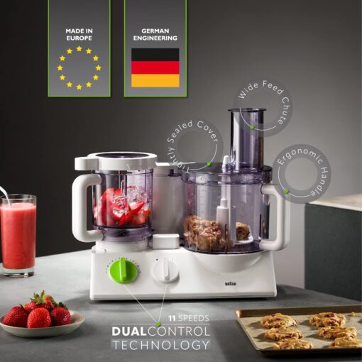 Braun 12 in 1 Multi-Functional Food processor | Kitchen System With Dual Control Technology, chopper, Blender, Juice Extractor, Citrus Juicer and French fry disc-made in Europe with German Engineering - Image 2