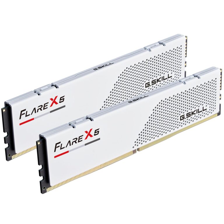 G.SKILL Flare X5 Series (AMD Expo & Intel XMP 3.0) DDR5 RAM 64GB (2x32GB) 6000MT/s CL36-36-36-96 1.35V Desktop Computer Memory U-DIMM - Matte White (F5-6000J3636F32GX2-FX5W)