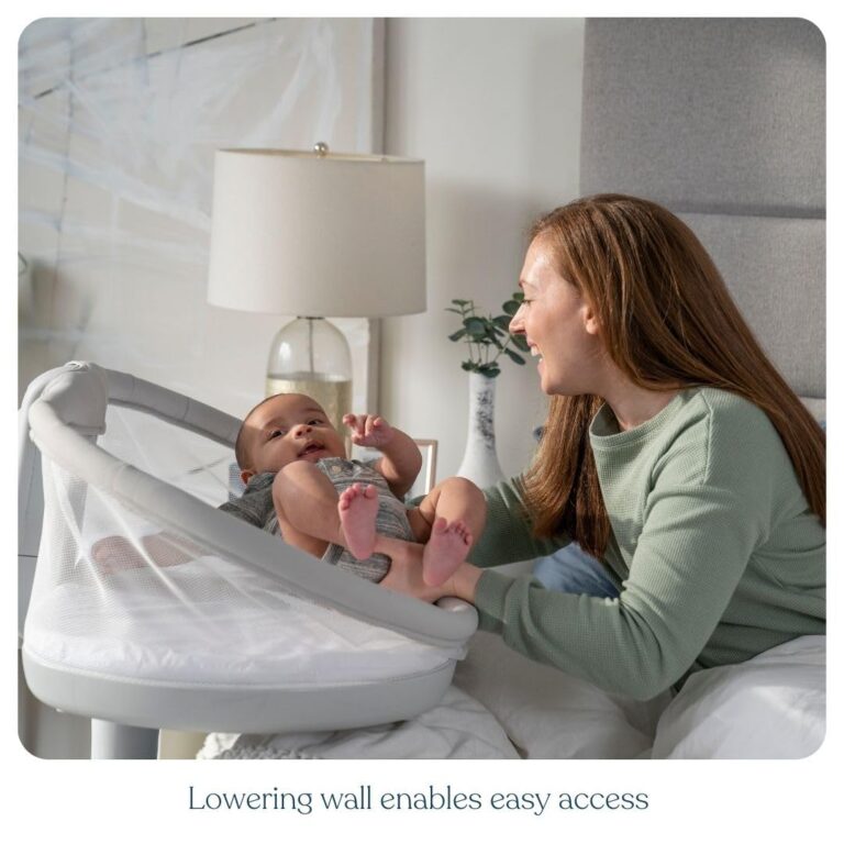 HALO BassiNest Swivel Sleeper 3.0 – Over-Bed Baby Bassinet with 360 Rotation, Adjustable Height, Breathable Mesh, Safe Close Sleeping, Lowering Wall for Easy Access, Feeding & C-Section Recovery - Image 6