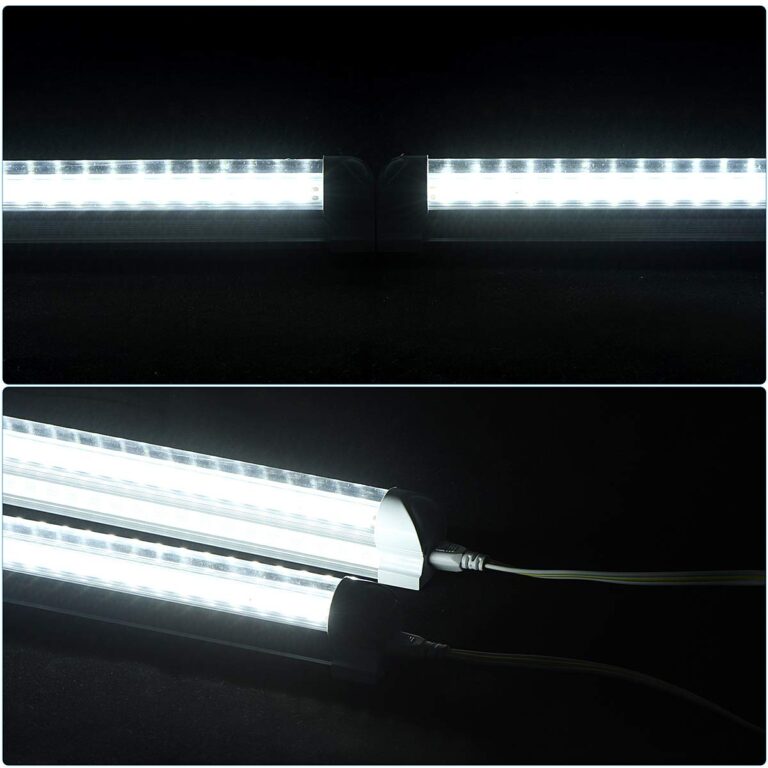 douyidou (12-Pack) 8ft LED Shop Light Fixture, 100W 15000LM 6000K, Cold White, V Shape, Clear Cover, Hight Output, Linkable Shop Lights, T8 LED Tube Lights for Garage 8 Foot with Plug - Image 4