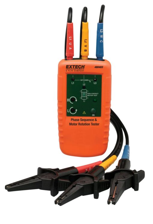 Extech 480403 Motor Rotation and 3-Phase Tester, Multicolor