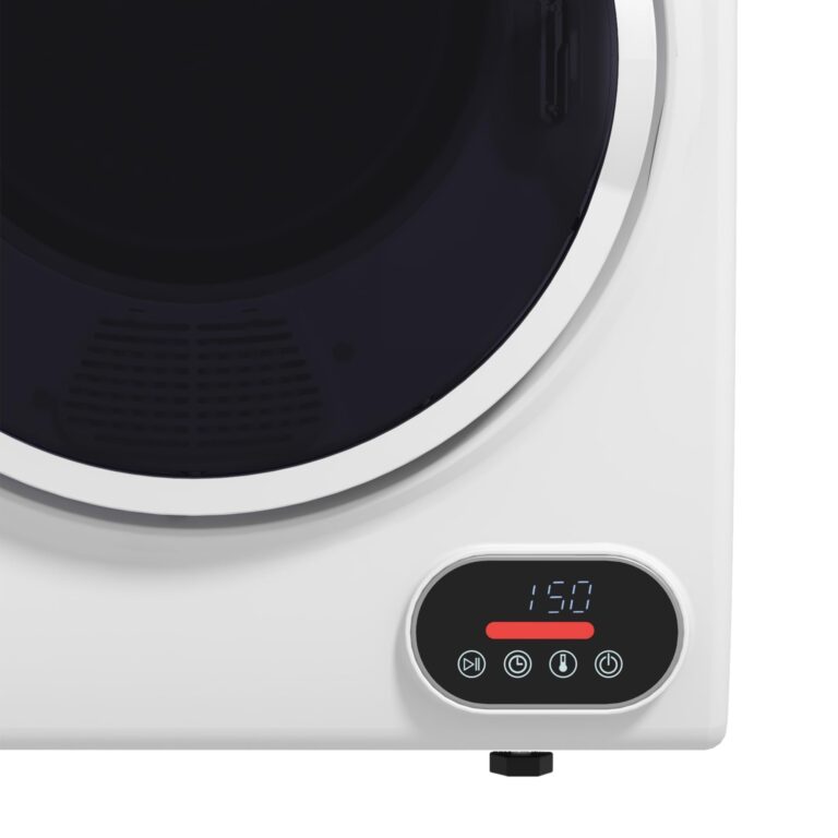 HOMCOM Portable Clothes Dryer, Compact Laundry Dryer with 1.5 cu.ft Stainless Steel Drum, Intelligent Drying, 120V 850W Front Load Electric Dryer for Apartments, Dorms, RVs - White - Image 2