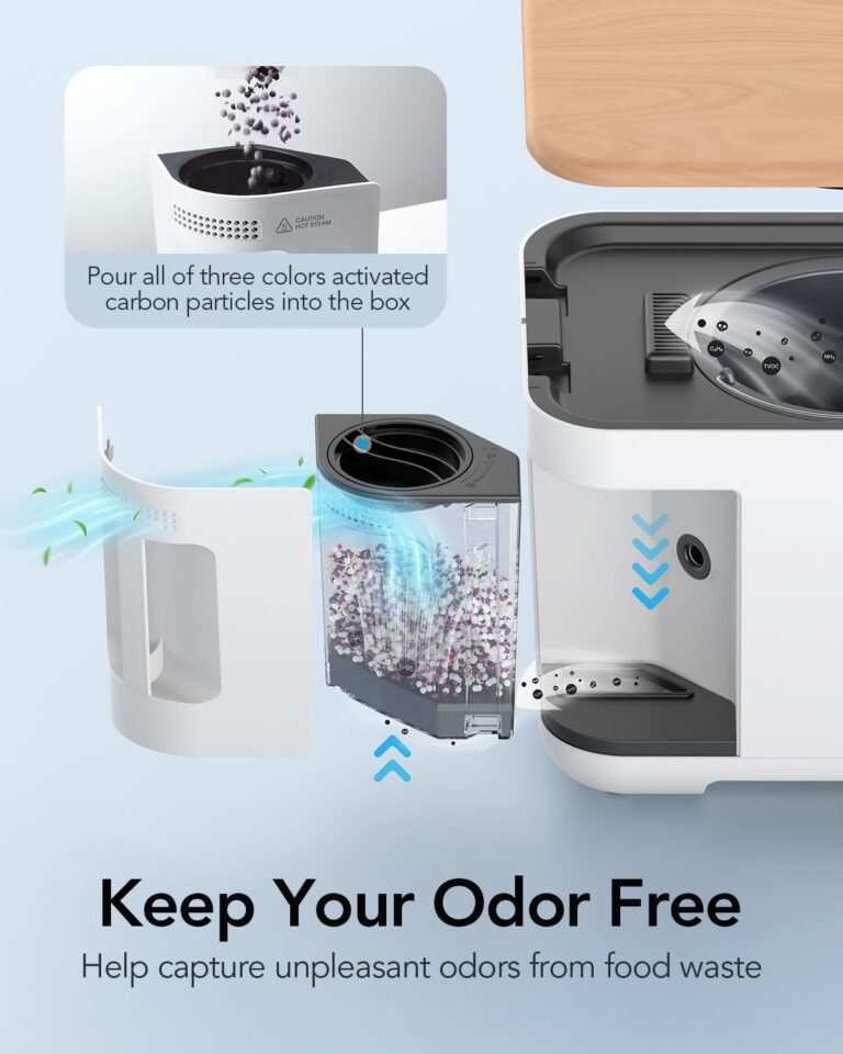 iDOO Compost Bin, Electric Composter for Kitchen Countertop, 3L Smart Mill Composter Kitchen Bin, for Mom, Auto Home Compost Machine Odorless, Turn Waste to Pre-Compost for Plants - Image 3