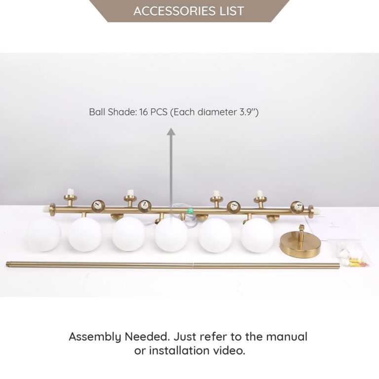 7PMBEANE Mid Century Modern Chandelier Over Table, 16-Light Globe Sputnik Chandelier Brass Pendant Lighting Fixture Hanging Ceiling Light for Dining Room, Kitchen Island - Image 2