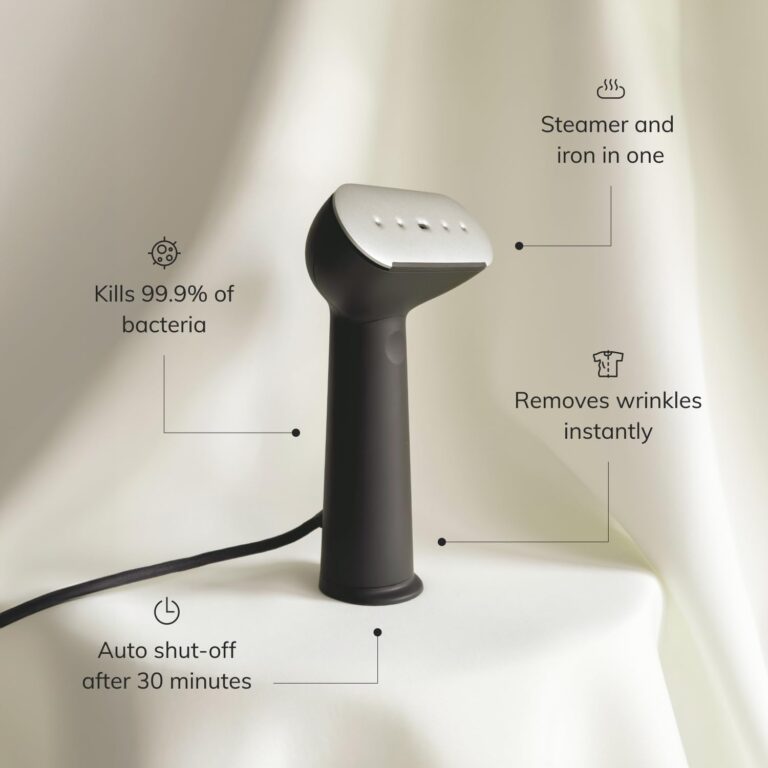 Steamery Handheld Clothes Steamer Cirrus 3, 1200W, US Plug, Heated Ironing Plate, Fast Heat Up, Garment Wrinkle Remover, Black - Image 8