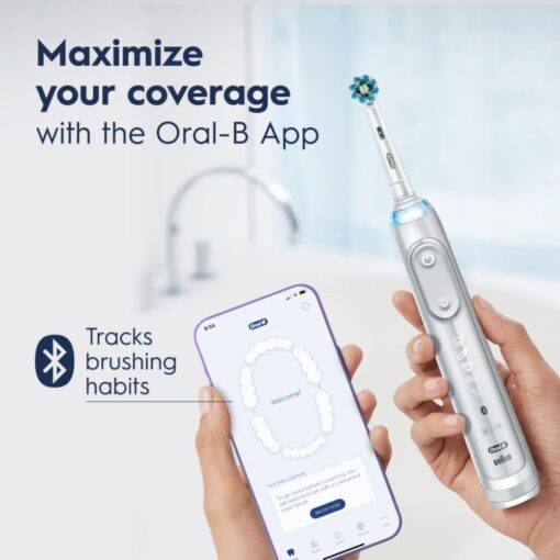 Oral-B Genius X Limited Rechargeable Electric Toothbrush with 1 Replacement Brush Head, Travel Case, White - Image 4