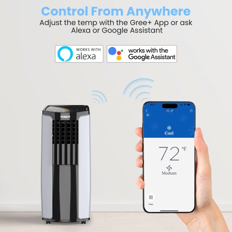TOSOT 9,700BTU (5,000 BTU SACC) Portable Air Conditioner, Smart Wifi Control, AC Unit with Dehumidifier, Fan, Window Kit for Easy Installation, Cool Rooms Up to 300 Square Feet, Shiny Series - Image 8