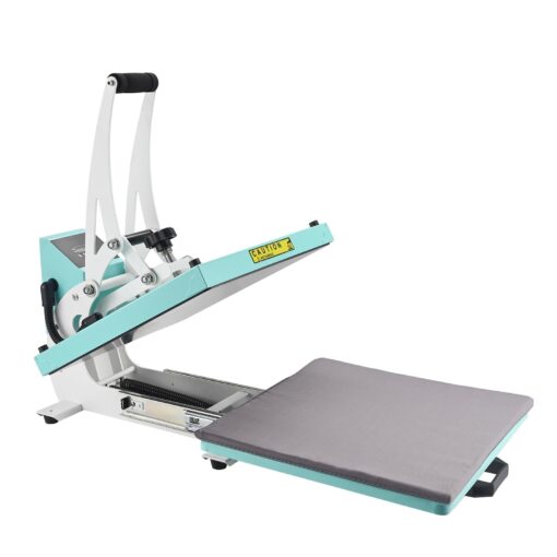 ColorSub 15x15 Heat Press for T-Shirt with Slide Out Drawer, Sublimation Heat Press Machine, Teal