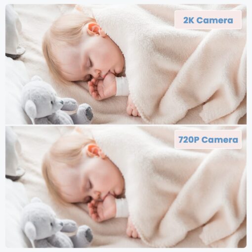 ieGeek 2K Split-Screen Baby Monitor, 5" Audio Baby Monitor with 2 Cameras, WiFi Smartphone Video Dual Camera, Night Vision, Motion & Cry Detection, Two Way Talk Temper &Humidity Sensor - Image 2