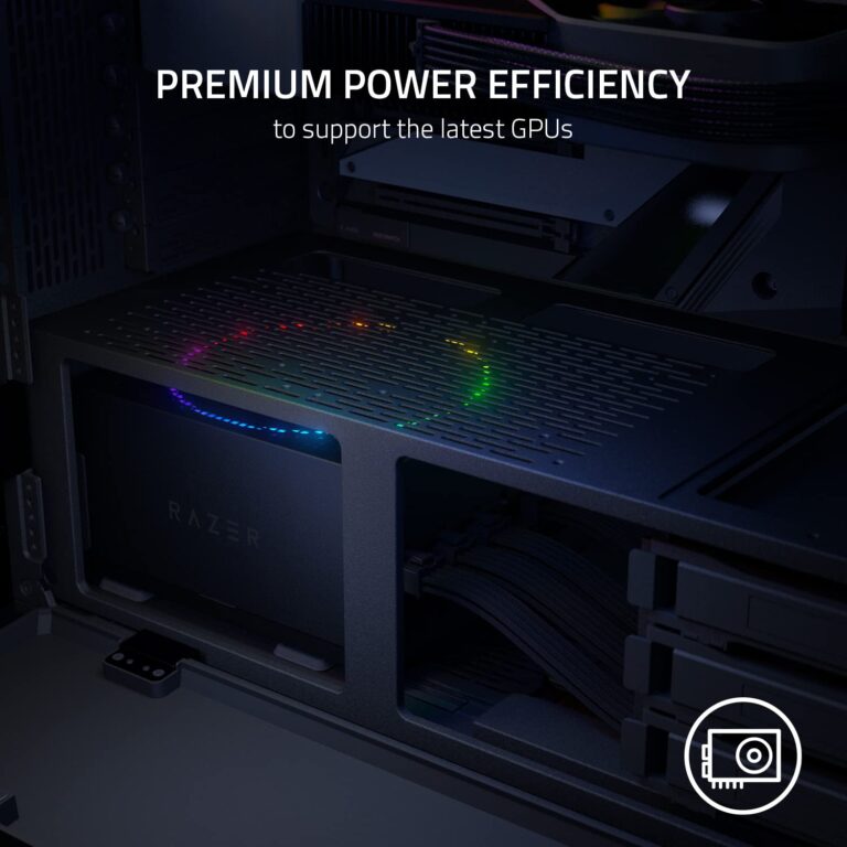 Razer Katana Power Supply aRGB PSU: Silent, Powerful aRGB 140mm PWM Fan - Chroma aRGB - Modular by Design - 80 Plus Platinum Rated - Zero RPM Mode - 850W - Image 6