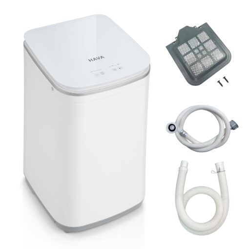 HAVA Portable Washing Machine, Small Washer 0.8 Cu. Ft. Capacity, Fully Automatic with 8 Wash Cycles, Touch Button & LED Display, Space Saving for Apartments, Dorms, and RVs - Image 2