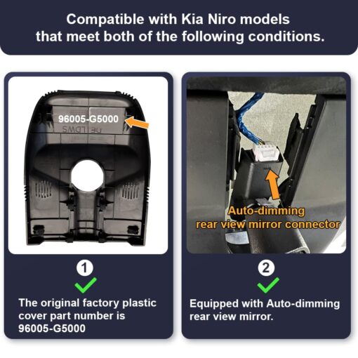 Fitcamx Front 4K+Rear 180P Dash Cam Suitable for Kia NIRO 2017-2022 & NIRO EV 2019-2022 FE Touring EX Premium LX S EX (G5000), OEM Look, Dual Loop Recording WiFi, G-Sensor, Easy to Use, 128GB Card - Image 7