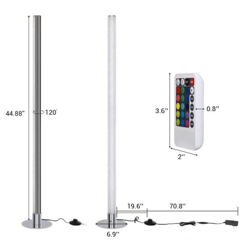 DEWENWILS LED Corner Floor Lamp, RGBW Color Changing Lamps with Remote, 45" Modern Dimmable Super Bright Standing Tall Mood Lighting for Living Room, Bedroom, Bedside, Home Office - Image 3