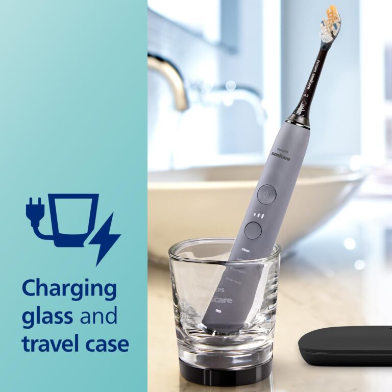 Philips Sonicare DiamondClean Smart 9300 Electric Toothbrush, Sonic Toothbrush with App, Pressure Sensor, Brush Head Detection, 4 Brushing Modes and 3 Intensity Levels, Grey, Model HX9903/45 - Image 3