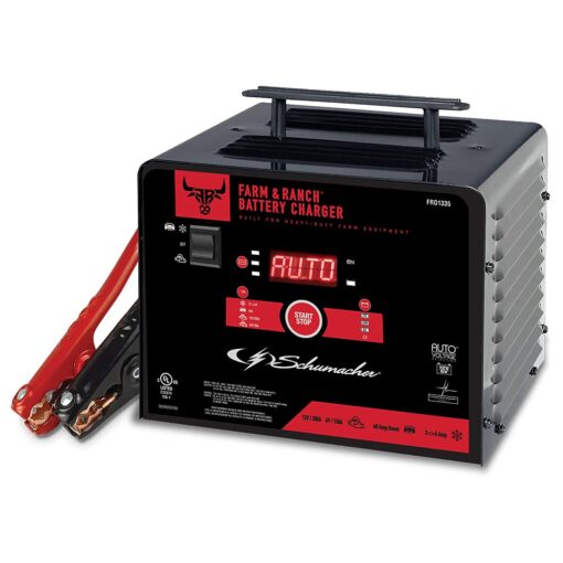 Schumacher Electric Farm and Ranch Battery Charger and Engine Starter, FR01335, 4-in-1, Fully Automatic, 200A/150A Engine Start, 40/20 Amp Boost Mode, 6V/12V, for Automotive & Marine Batteries