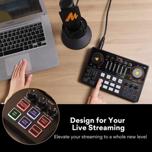 MAONO-MaonoCaster-Podcast Equipment Bundle for 2-includes All-in-one Audio Interface with Premium Mic Preamp, XLR Condenser Microphone, and 3.5MM Mic for Podcast Recording, Streaming, DJ (AME2 Duo) - Image 3