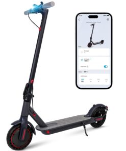 SURPOOTER Electric Scooter, Powerful 350W Adult Electric Scooter, Up to 19Mph and 8.5" Solid Tires, with Dual Braking System and Intelligent Program Control Design