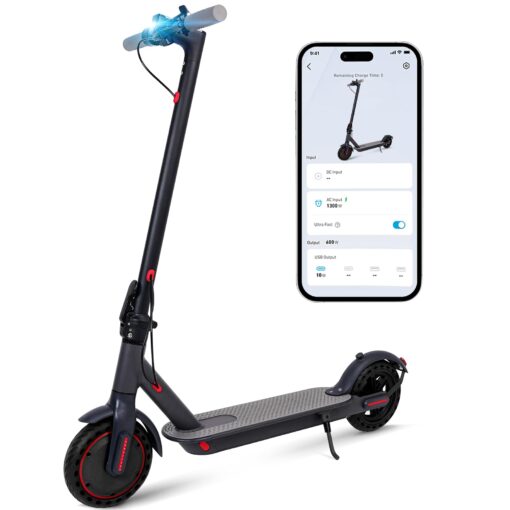 SURPOOTER Electric Scooter, Powerful 350W Adult Electric Scooter, Up to 19Mph and 8.5" Solid Tires, with Dual Braking System and Intelligent Program Control Design