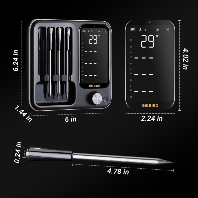 Wireless Meat Thermometer with 4 Probes, Inkbird Wifi BluetoothThermometer Digital Wireless for Rotisserie Grill Oven,Unlimited Range Dishwasher Waterproof Bluetooth Meat Thermometer for iOS & Android - Image 2