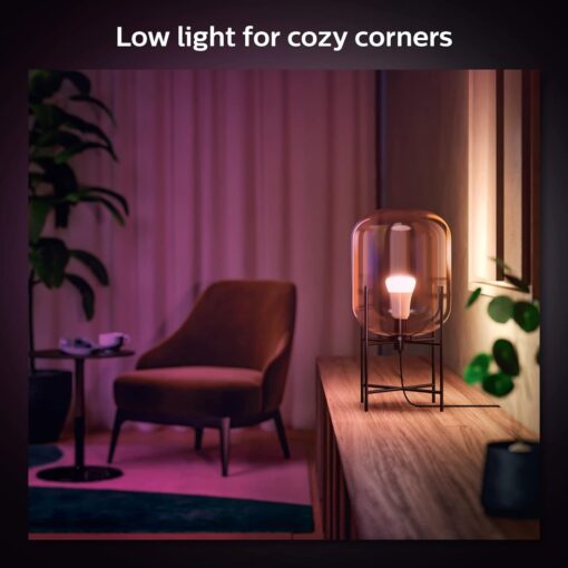 Philips Hue Smart 60W A19 LED Bulb - White and Color Ambiance Color-Changing Light - 4 Pack - 800LM - E26 - Indoor - Control with Hue App - Works with Alexa, Google Assistant and Apple Homekit - Image 3