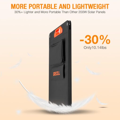 200W Portable Solar Panel for Power Station Generator, 12V/24V Flexible Foldable Solar Panel Kit Lightweight High-Efficiency Solar Charger Power Backup for Outdoor Van Camper Boat Caravan Off-Grid - Image 7
