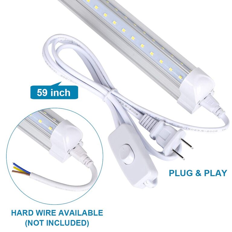douyidou (12-Pack) 8ft LED Shop Light Fixture, 100W 15000LM 6000K, Cold White, V Shape, Clear Cover, Hight Output, Linkable Shop Lights, T8 LED Tube Lights for Garage 8 Foot with Plug - Image 7
