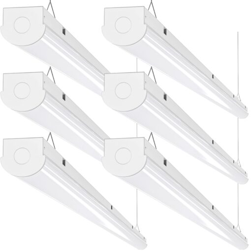 ANTLUX 8FT LED Shop Lights 110W Strip Lights [6-lamp T8 Fluorescent Equiv.], 12000LM, 5000K, Compact Commercial 8 Foot Light Fixtures for Warehouse, Garage, Energy Saving up to 4000W/5 Years, 6 Pack