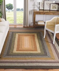 SAFAVIEH Braided Collection Area Rug - 6' x 9', Multi Color, Handmade, Country Cottage Design, Reversible, Ideal for High Traffic Areas in Entryway, Living Room, Bedroom (BRD308A)