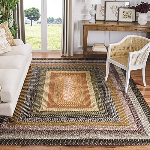 SAFAVIEH Braided Collection Area Rug - 6' x 9', Multi Color, Handmade, Country Cottage Design, Reversible, Ideal for High Traffic Areas in Entryway, Living Room, Bedroom (BRD308A)