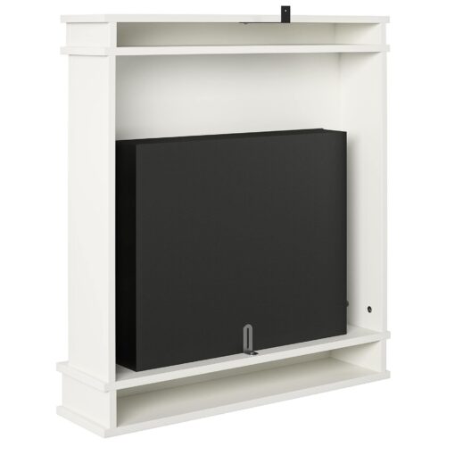 Ameriwood Home Mateo 30 Inch Electric Fireplace with Mantel, Replaceable Fireplace Insert Heater, Freestanding, Remote Control, Timer, Realistic Log and Flame Effect, White - Image 2