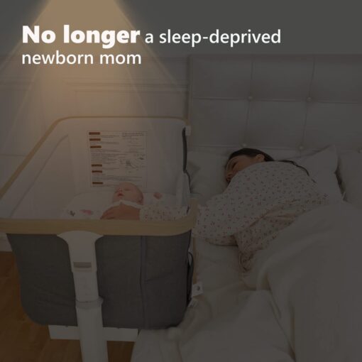 VaVaSoo Rocking Bassinet for Baby Electric Automatic Bedside Sleeper Rocks Itself 3 Motion Auto Rolling Newborn Cradle 5 Height Adjustable with Music, Wheels, Storage, Dark Grey - Image 2