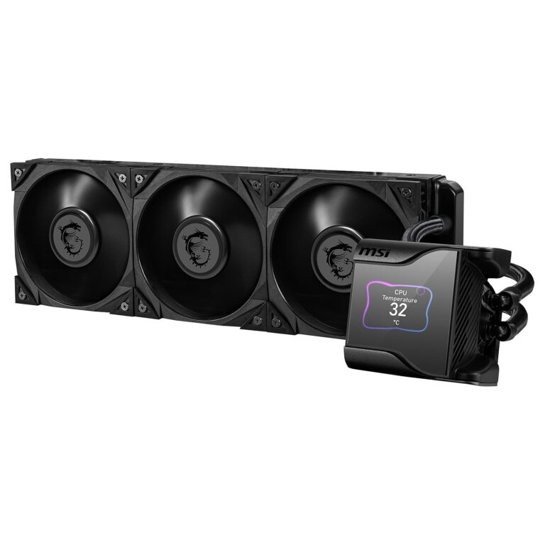 MSI MEG CORELIQUID S360 AIO CPU Liquid Cooler - 2.4" IPS Display, 7th Gen Asetek Pump, VRM Fan, 3 x Silent Gale P12 Fans, Evaporation-Proof Tubing, MSI Center Customizable - AMD & Intel Compatible - Image 5