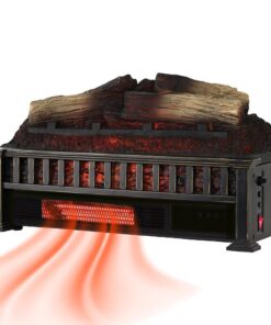 Country Living 23 inch Electric Log Set | Crackling Sound | 1000 Sq Ft Heater | Faux Logs Insert with Infrared Flames for Existing Fireplaces | Remote Control Included