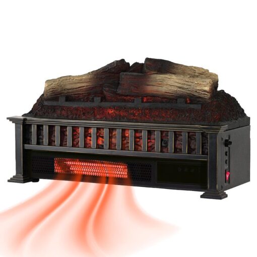 Country Living 23 inch Electric Log Set | Crackling Sound | 1000 Sq Ft Heater | Faux Logs Insert with Infrared Flames for Existing Fireplaces | Remote Control Included