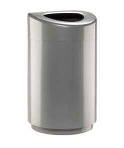 Safco Open Top Trash Can, 30 Gallon Stainless Steel Modern Garbage Can for Indoor Use, Silver