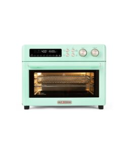 VAL CUCINA Retro Style Infrared Heating Air Fryer Toaster Oven, Extra Large Countertop Convection Oven 10-in-1 Combo, 6-Slice Toast, Enamel Baking Pan Easy Clean with Recipe Book, Green Color