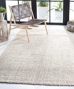 SAFAVIEH Natural Fiber Collection Area Rug - 5' x 8', Bleach & Ivory, Handmade Farmhouse Jute, Ideal for High Traffic Areas in Living Room, Bedroom (NF747B)