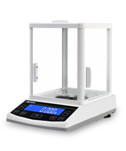 LACHOI Lab Scale 0.001g x 300g High Precision Scale, LCD Display, Sealed Windshield, Unit Conversions, Stainless Steel, White