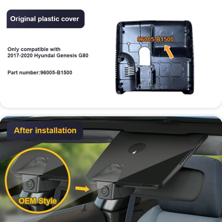Fitcamx Front 2K+Rear 1080P Dash Cam for 2017-2020 Genesis G80 (Part No#B1500) 3.8L 3.3T Sport 5.0L Ultimate, OEM Style, Front 1440P+Rear 1080P Video, WiFi & APP, Loop Recording, G-Sensor, 64GB Card - Image 5