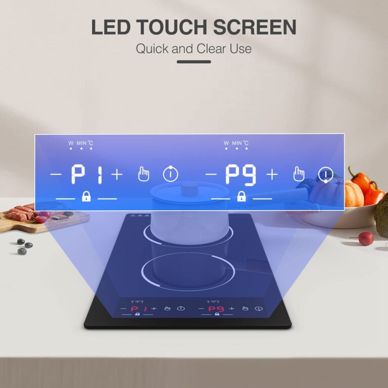 Double Induction Cooktop, 2 Burners Induction Cooktop 110v, 12 inch Portable Electric Stove Top, Countertop and Built-in Plug in,9 Power Levels, Child Lock,120 Mins Timer - Image 8