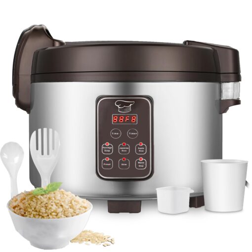 15L Commercial Rice Cooker & Warmer (84 Cup Cooked, 15.8 QT) Smart Large Rice cooker 6 Rice Cook Functions 24-Hr Delay Timer | LED Display | Auto Keep Warm | Non-Stick Inner Pot