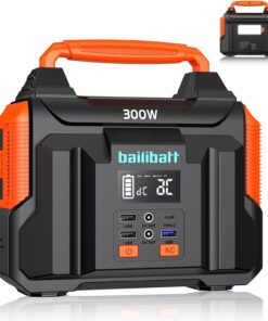 Portable Power Station 300W 257wh Lithium Battery Bailibatt Small Portable Generator for Home Use Camping Travel Emergency Hunting Outdoor, Large Power Bank with AC Outlet for Laptop