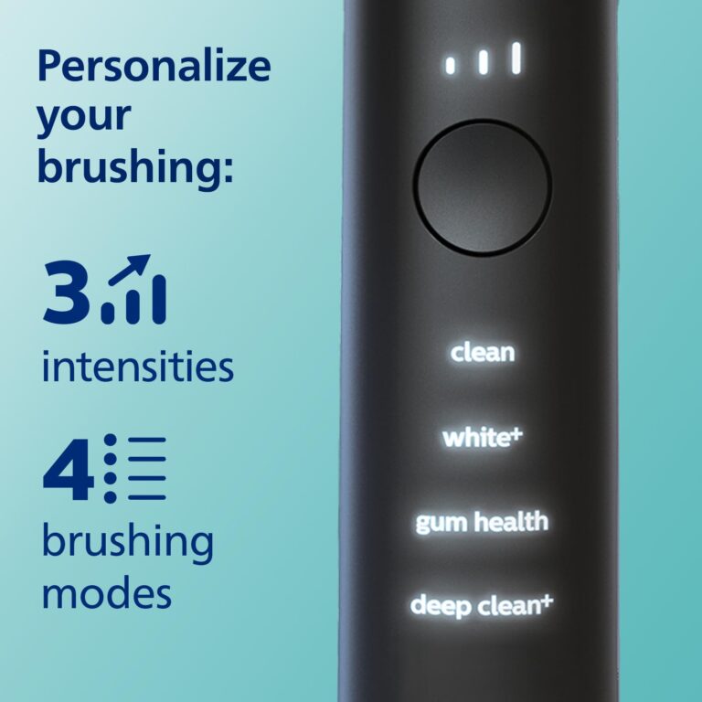 Philips Sonicare DiamondClean Smart 9300 Electric Toothbrush, Sonic Toothbrush with App, Pressure Sensor, Brush Head Detection, 4 Brushing Modes and 3 Intensity Levels, Black, Model HX9903/15 - Image 7